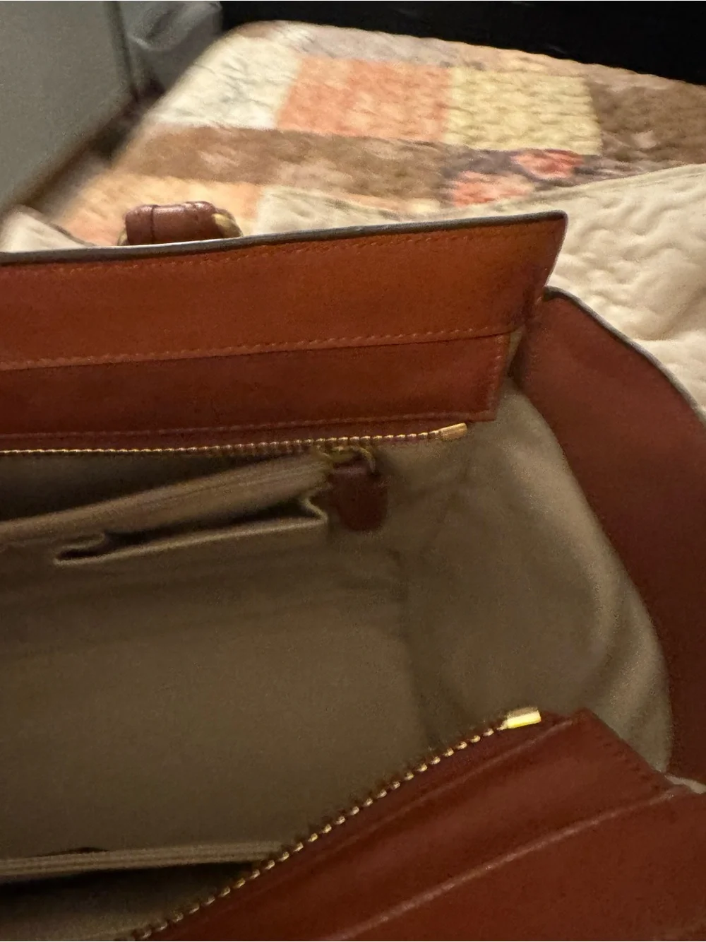 Coach Leather Satchel in Chestnut Brown